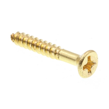 Prime-Line Wood Screw, Flat Head, Phillips Drive No. 6 X 1in Solid Brass 100PK 9034710